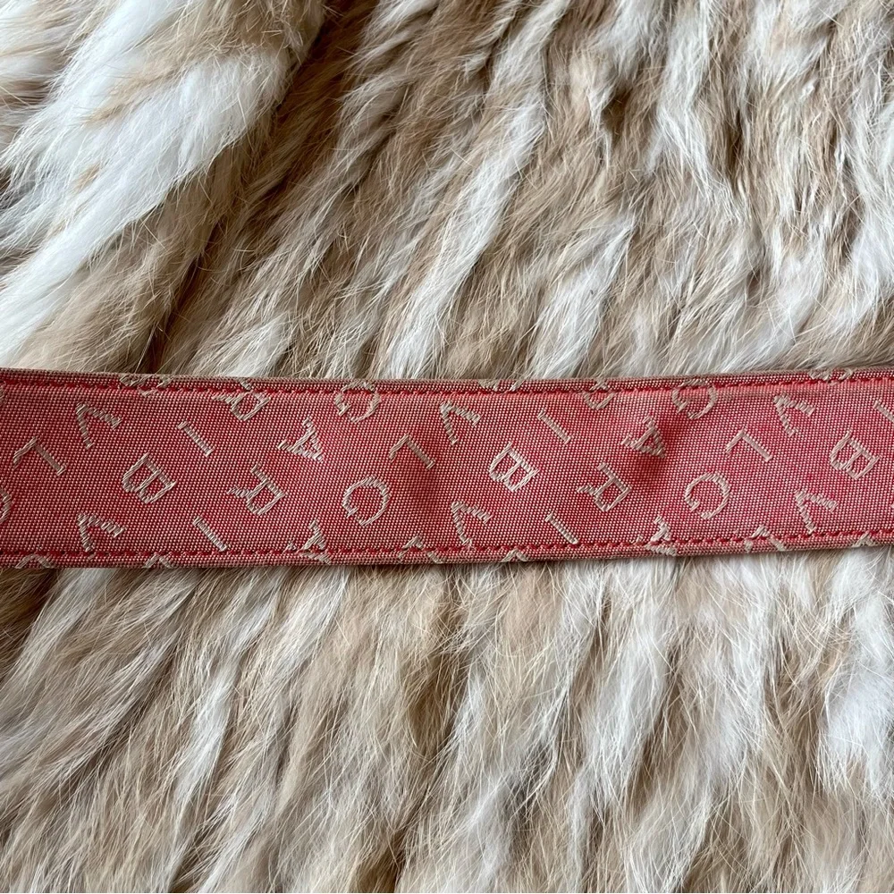 Bvlgari Pink Logo Print Canvas Logo Buckle Belt